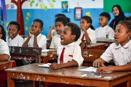 Foto Ilustrasi suasana kegiatan belajar mengajar di salah satu sekolah dasar pedalaman Papua. (Dok/Istimewa)